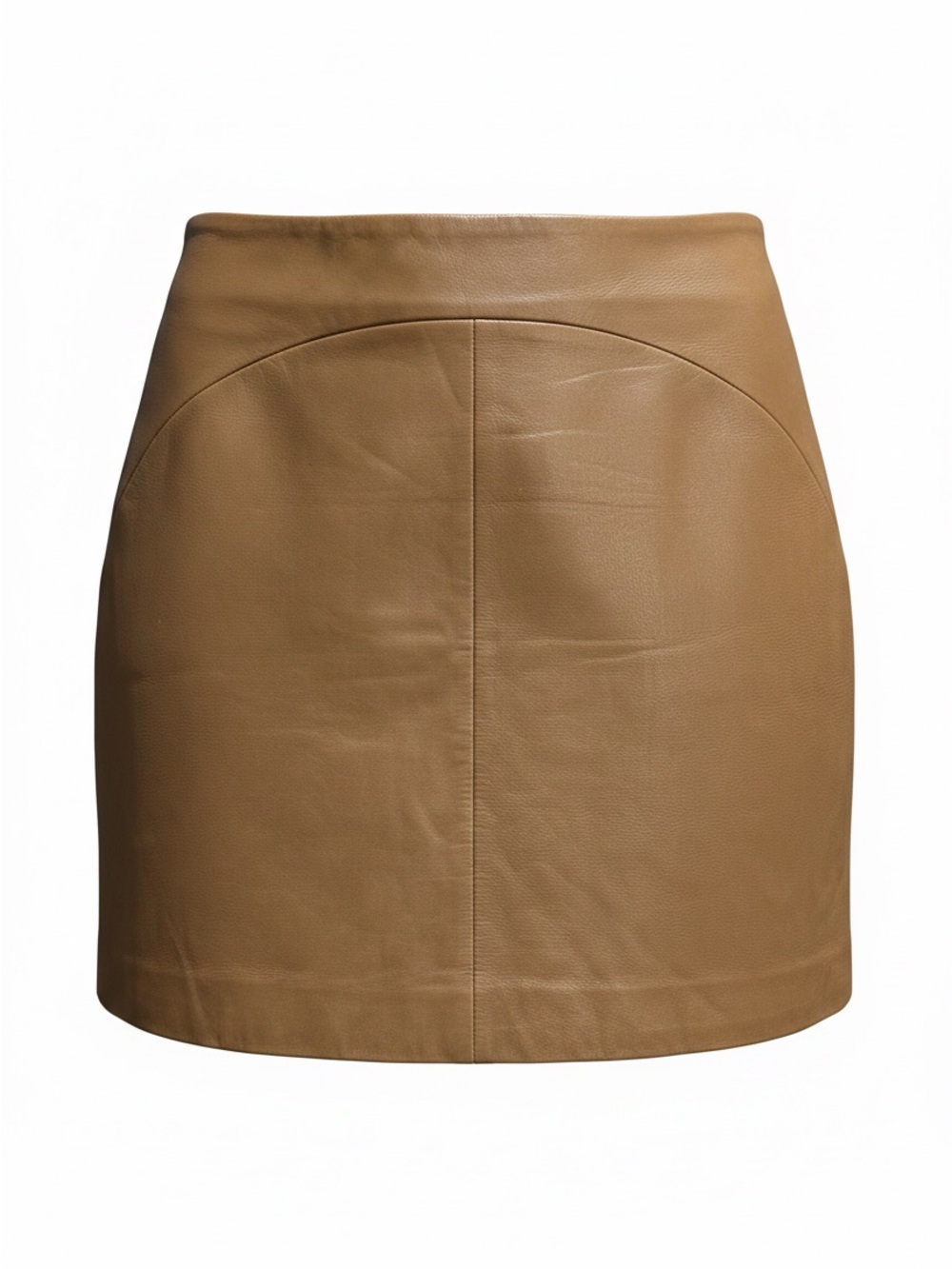Reiss Camel Leather Mini Skirt